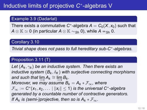 Inductive limits of projective C*-algebras. - IMAR