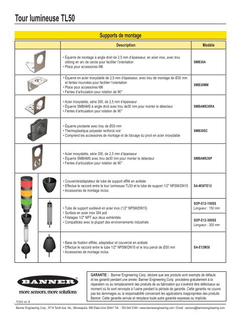 Tour lumineuse TL50 - Banner Engineering