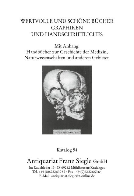 Alte Medizin · Homöopathie Alte  - Antiquariat Franz Siegle