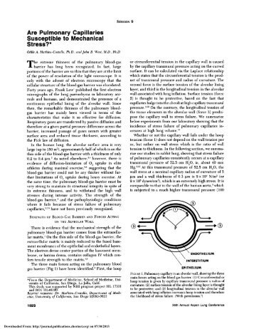 Are Pulmonary Capillaries Susceptible to Mechanical ... - Journal