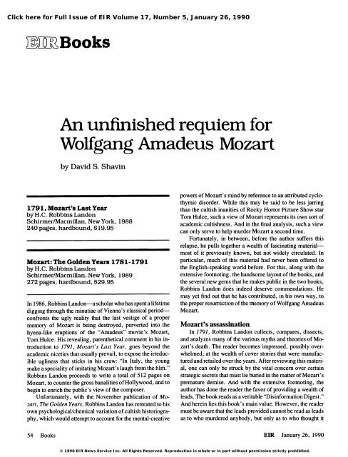 An Unfinished Requiem for Wolfgang Amadeus Mozart - Executive ...
