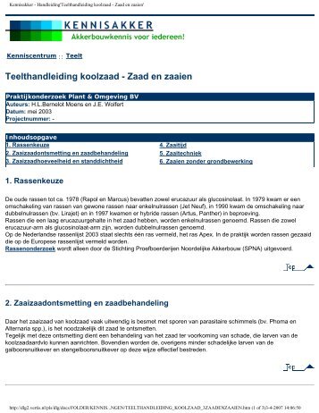 Kennisakker - Handleiding'Teelthandleiding koolzaad - Zaad en ...