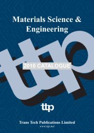 Materials Science & Engineering - Trans Tech Publications Inc.