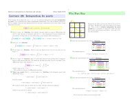 Lecture 29: Integration by parts Tic-Tac-Toe