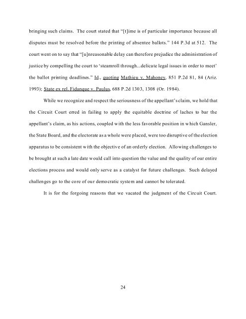 Liddy v. Lamone - Maryland state court system