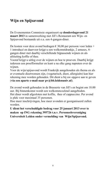 Nieuwsbrief nr. 1 Januari 2013 - Universiteit Leiden