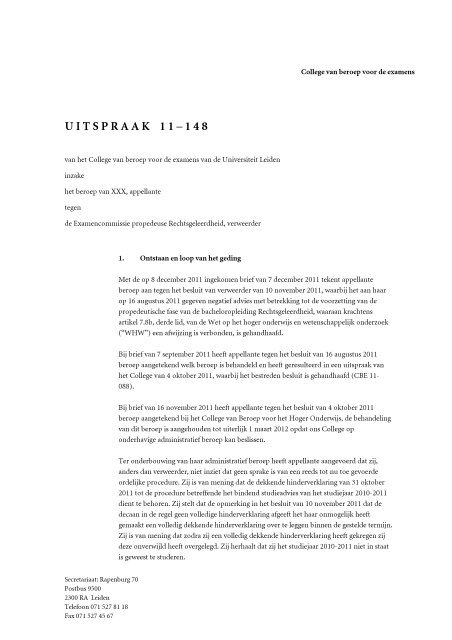 U I T S P R A A K    1 1 – 1 4 8 - Universiteit Leiden