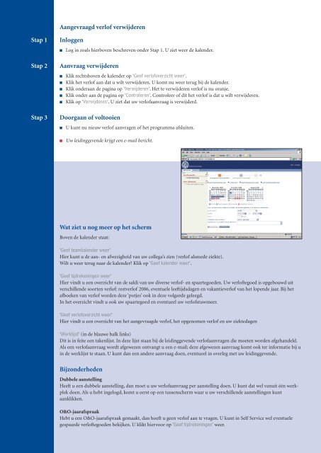 Verlof aanvragen Instructie gebruik Self Service voor medewerkers