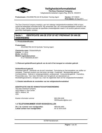 Veiligheidsinformatieblad - The Dow Chemical Company