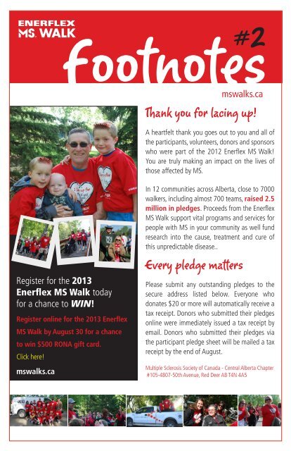 Central Alberta Chapter's theme for 2012 is - Multiple Sclerosis ...