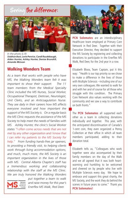 Central Alberta Chapter's theme for 2012 is - Multiple Sclerosis ...