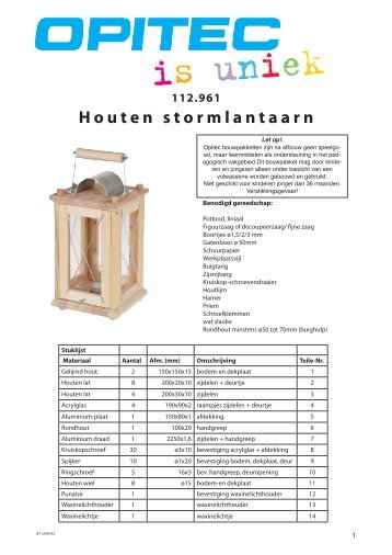 Houten stormlantaarn