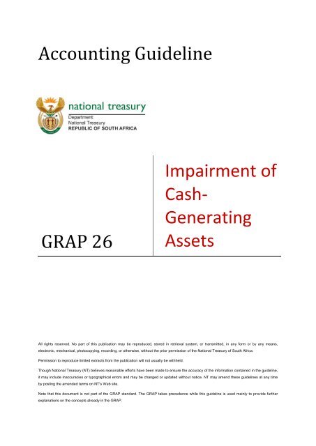 Accounting Guideline GRAP 26 Impairment of Cash- Generating ...