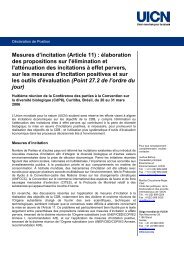 Mesures d'incitation (Article 11) : élaboration des ... - IUCN