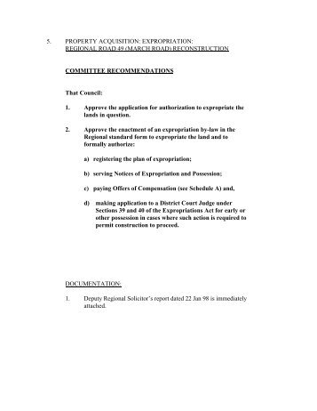 5. PROPERTY ACQUISITION: EXPROPRIATION ... - City of Ottawa