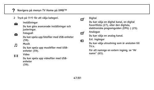 1/81 Innehållsförteckning Kontroller och indikatorer på fjärrkontroll ...