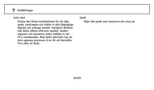 1/81 Innehållsförteckning Kontroller och indikatorer på fjärrkontroll ...