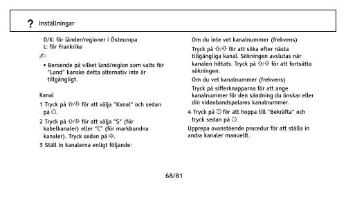 1/81 Innehållsförteckning Kontroller och indikatorer på fjärrkontroll ...