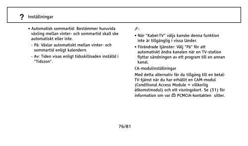 1/81 Innehållsförteckning Kontroller och indikatorer på fjärrkontroll ...