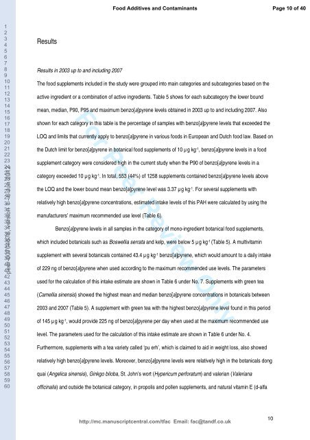 Monitoring of Polycyclic Aromatic Hydrocarbons (PAH) in food ...