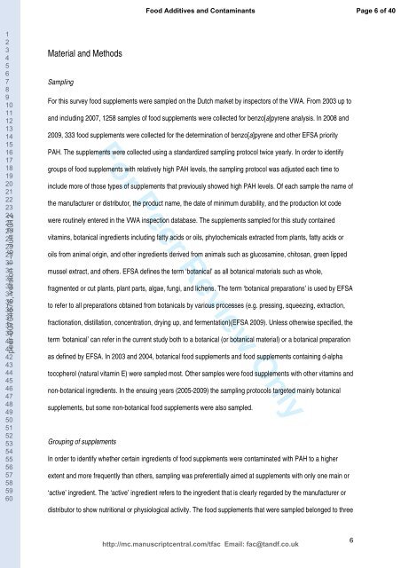 Monitoring of Polycyclic Aromatic Hydrocarbons (PAH) in food ...