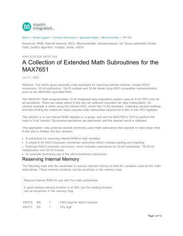 A Collection of Extended Math Subroutines for the MAX7651 - Maxim