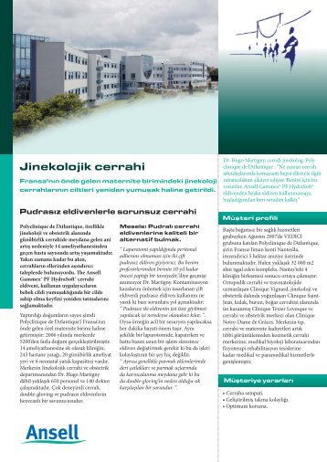 Jinekolojik cerrahi - Ansell Healthcare Europe