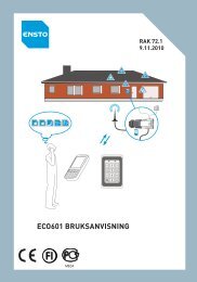 ECO601 BRUKSANVISNING - Products - Ensto