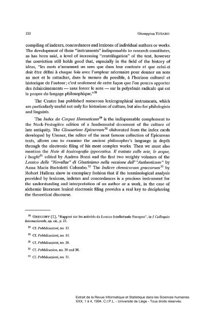 The Lessico Intellettuale Europeo and its Activities - Université de ...