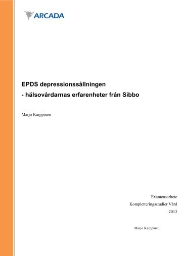 EPDS depressionssållningen - hälsovårdarnas ... - Theseus