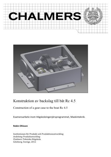 Konstruktion av backslag till båt Rc 4.5 - Chalmers tekniska högskola