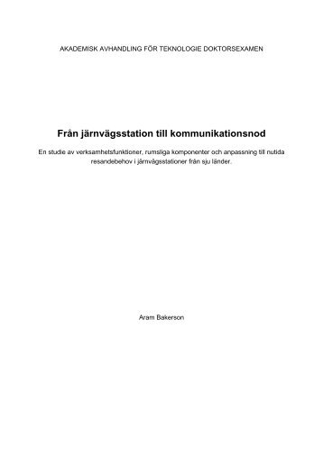 Från järnvägsstation till kommunikationsnod - Chalmers tekniska ...