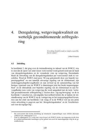 4. Deregulering, wetgevingskwaliteit en wettelijk ... - RePub