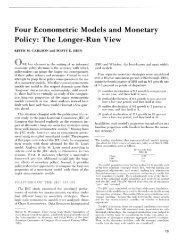 Four Econometric Models and Monetary Policy - St. Louis Fed ...