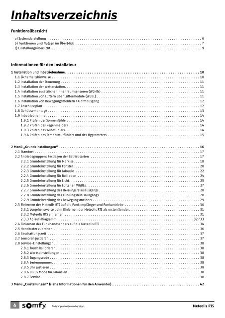 GEBRAUCHS- ANLEITUNG - Somfy