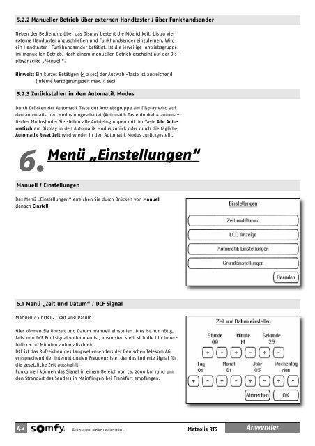 GEBRAUCHS- ANLEITUNG - Somfy