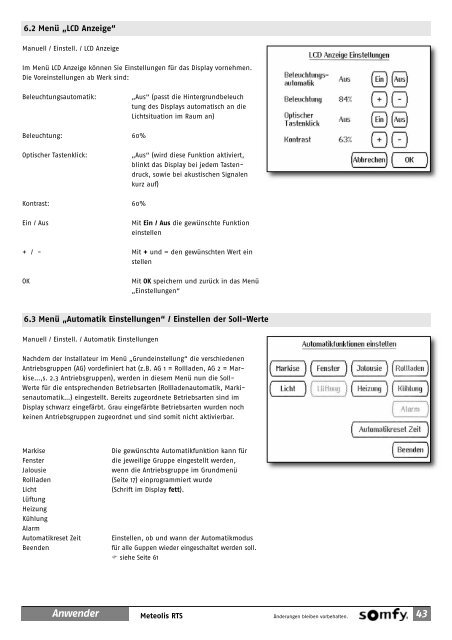 GEBRAUCHS- ANLEITUNG - Somfy