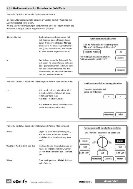 GEBRAUCHS- ANLEITUNG - Somfy