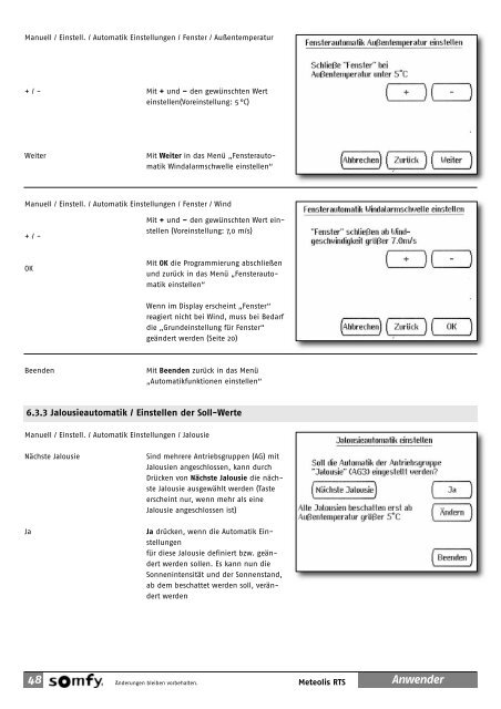 GEBRAUCHS- ANLEITUNG - Somfy