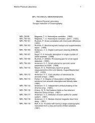 Marine Physical Laboratory 1 MPL TECHNICAL MEMORANDUMS ...