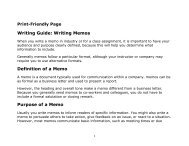 Writing Guide: Writing Memos Definition of a Memo Purpose ... - SEAS