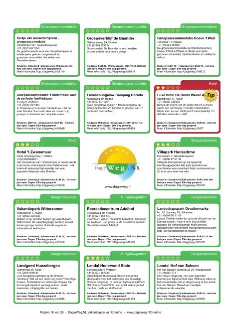DagjeWeg.NL Vakantiegids Drenthe - Uitstapjes