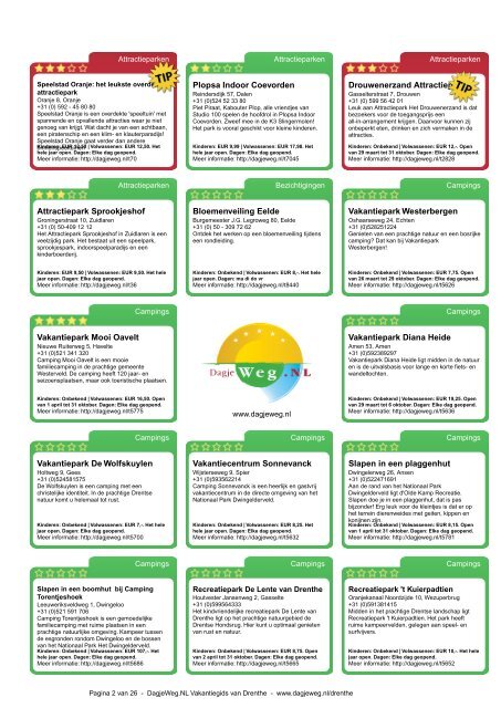 DagjeWeg.NL Vakantiegids Drenthe - Uitstapjes