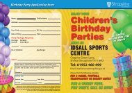 Idsall Birthday Party Leaflet - Shropshire Council