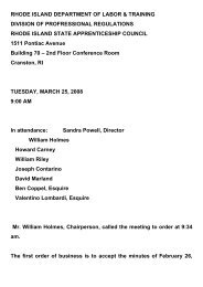 Apprenticeship Council - March 25, 2008 09:30 AM - Rhode Island ...