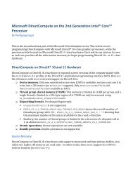 Microsoft DirectCompute on the 2nd Generation Intel® Core ...