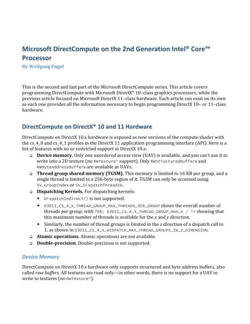 Microsoft on the 2nd Generation ...