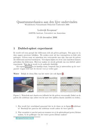 Quantummechanica aan den lijve ondervinden - Universiteit van ...