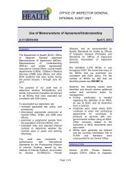 Published Report - Use Of Memorandums of Agreement ...