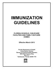 IMMUNIZATION GUIDELINES - Florida Department of Health